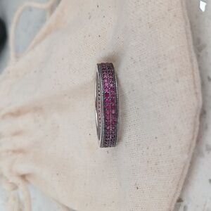 Sterling Silver Pink Tourmaline Ring Size 6.5